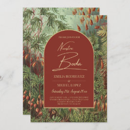 Invitación Boda del Arco Botánico Vintage Terracotta Florals