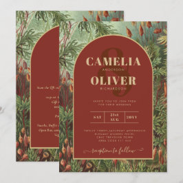 Invitación Boda del Arco Botánico Vintage Terracotta Florals