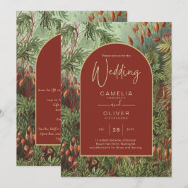 Invitación Boda del Arco Botánico Vintage Terracotta Florals