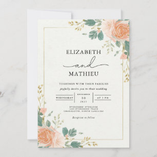 Invitación Boda del arco de arco de albaricoque dorado