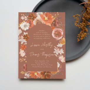 Invitación Boda del Arco de Boho Floral del Desierto de Terra