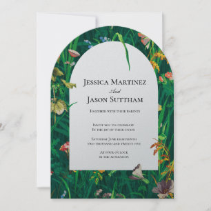 Invitación Boda del arco de flores silvestres pintado