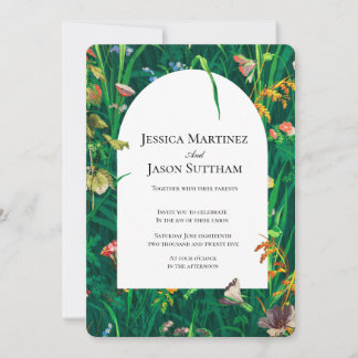 Invitación Boda del arco de flores silvestres pintado