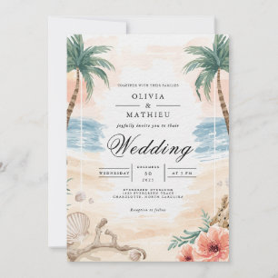 Invitación Boda del arco de la palma costera