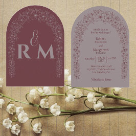 Invitación Boda del arco de la puerta floral Minimalista clás