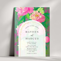 Boda del arco de pintura floral rosa botánica