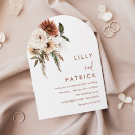 Invitación Boda del Arco de Terracota Floral Bohemio