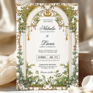 Invitación Boda del arco dorado Eucalyptus Gilded Arch