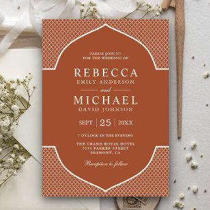 Invitación Boda del Arco Étnico Rústico Terracota