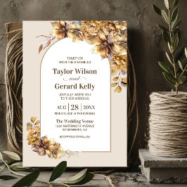 Invitación Boda del Arco Floral de Otoño