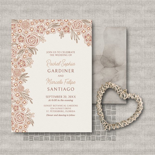 Invitación Boda del Arco Floral de Terracotta (Subido por el creador)
