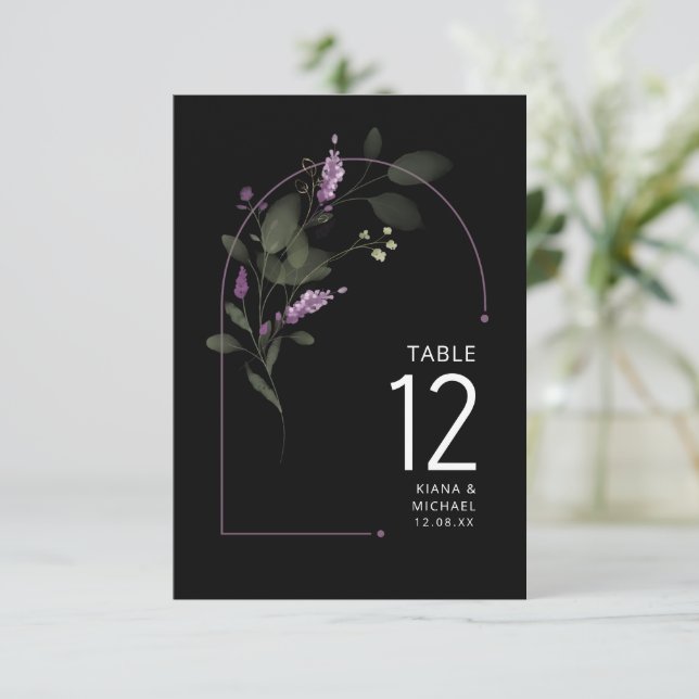 Invitación Boda del arco floral dulce Tabla No. Lilac ID998 (Anverso de pie)