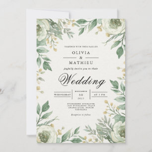 Invitación Boda del arco floral verde suave