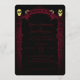 Invitación Boda del Arco Gótico Trellis y Skulls