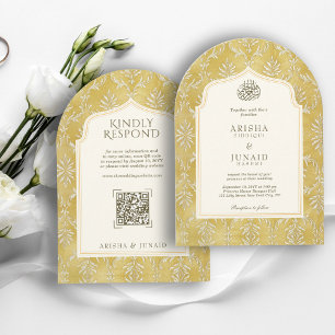 Invitación Boda del Arco QR musulmán de la realeza islámica d