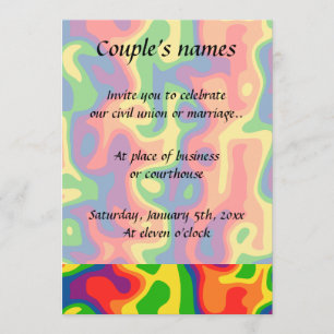 Invitación Boda del arcoiris psicodélico