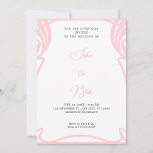 Invitación Boda del Art Decó del Rosa y el Blanco singulares