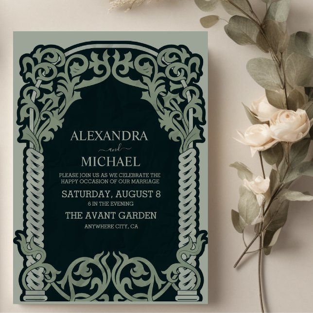 Invitación Boda del Art Nouveau antiguo (Subido por el creador)