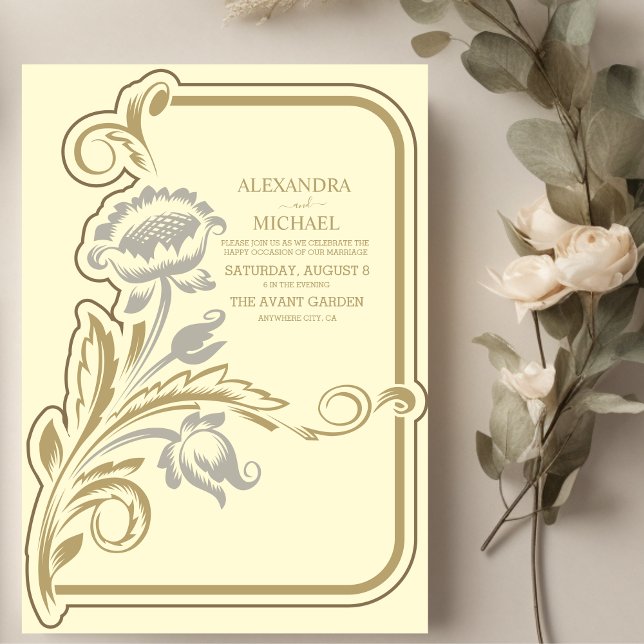 Invitación Boda del Art Nouveau antiguo (Subido por el creador)