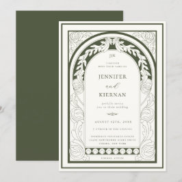 Invitación Boda del Art Nouveau Greenery Arch