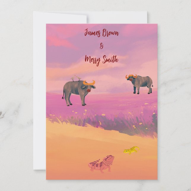Invitación Boda del atardecer (Anverso)