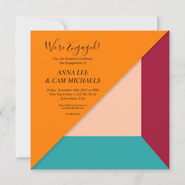 Invitación Boda del Atardecer Joyado (Anverso)