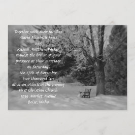 Invitación Boda del banco de invierno blanco y negro