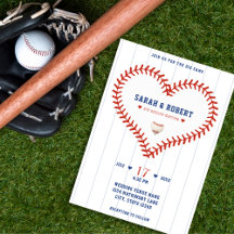 Boda del Beisbol Softball Sport Heart Pinstripe