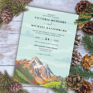 Invitación Boda del Big Sky de la Selva de Montaña Rusa