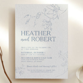 Invitación Boda del Boho Botánico Dusty Blue Floral