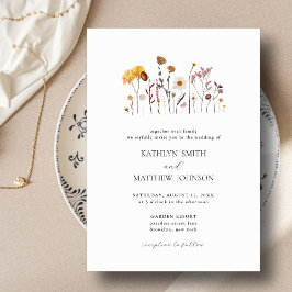 Invitación Boda del Boho de Flor Silvestre minimalista