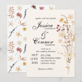 Invitación Boda del Boho de Flores Silvestres coloridas