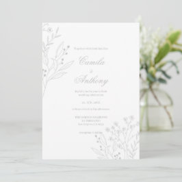 Invitación Boda del Boho floral de Silver Corner