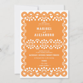 Invitación Boda del Boho floral Papel Picado de México