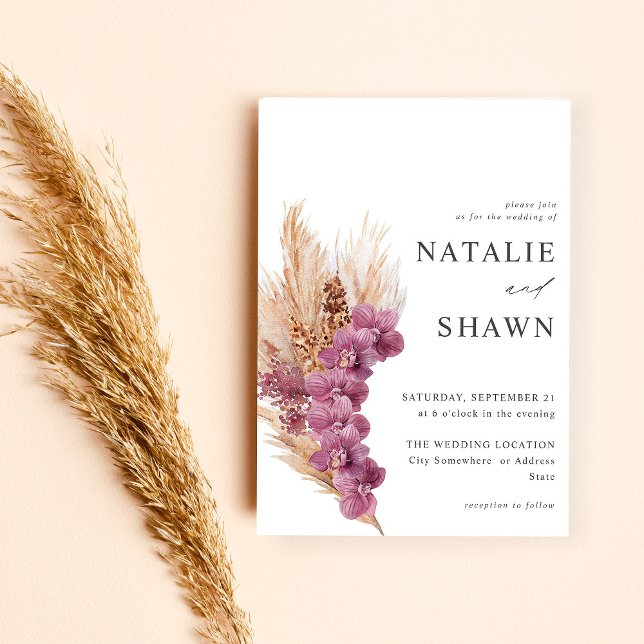 Invitación Boda del Boho morado floral (Subido por el creador)