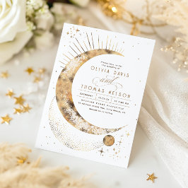 Invitación Boda del Boho Noche Celestial Mística de la Luna S