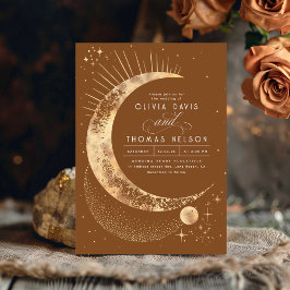 Invitación Boda del Boho Noche Celestial Mística de la Luna S