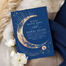 Invitación Boda del Boho Noche Celestial Mística de la Luna S