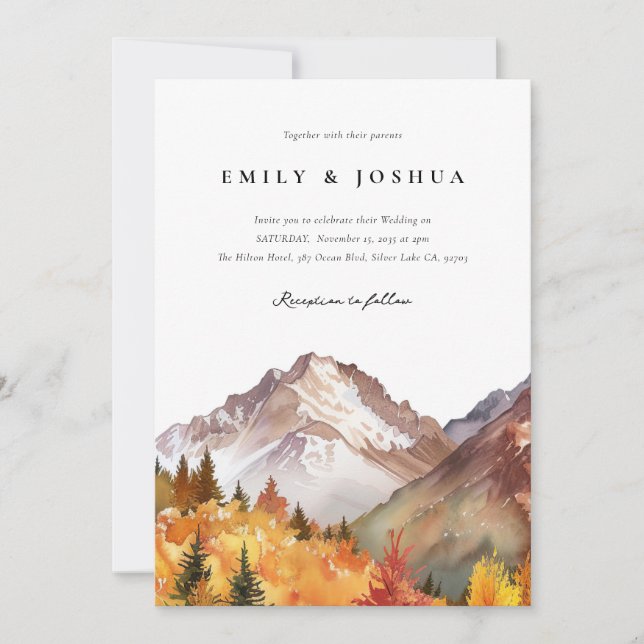Invitación Boda del Boho ruso otoño (Anverso)