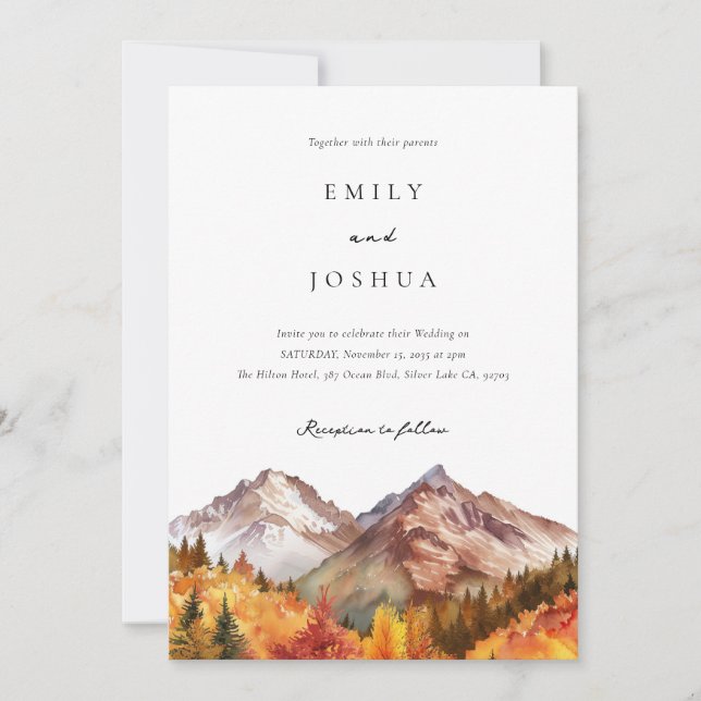 Invitación Boda del Boho ruso otoño (Anverso)