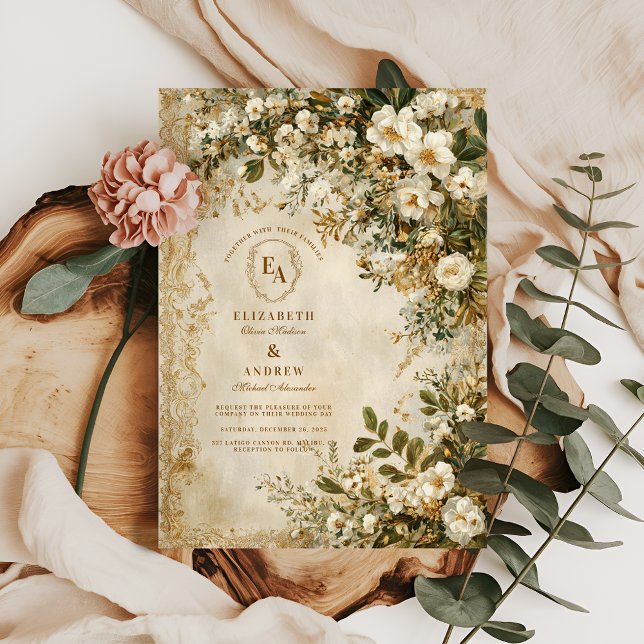 Invitación Boda del Boho Rustic Ivory Wildflower (Subido por el creador)