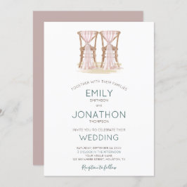 Invitación Boda del Boho Rústico Feliz Pareja Organza