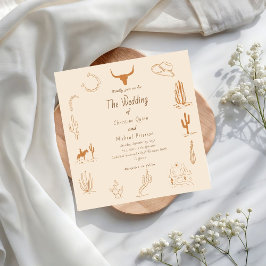 Invitación Boda del Boho Western Cowboy Ilustracion
