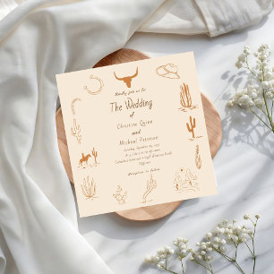 Invitación Boda del Boho Western Cowboy Ilustracion