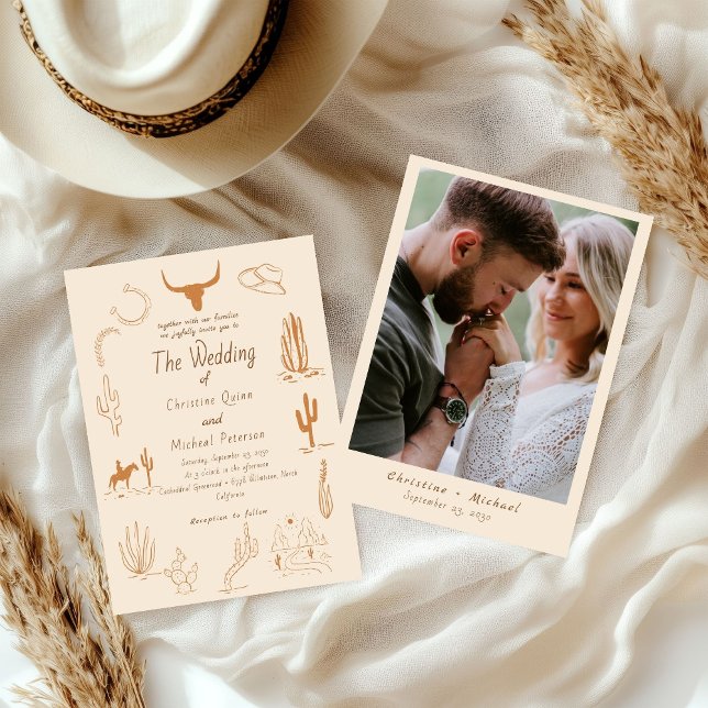 Invitación Boda del Boho Western Cowboy Ilustracion (Subido por el creador)