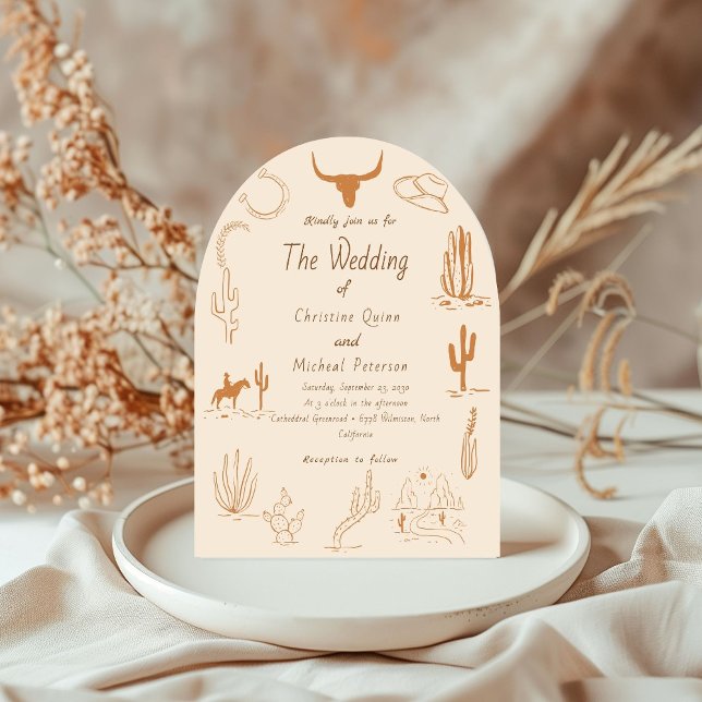 Invitación Boda del Boho Western Cowboy Ilustracion (Subido por el creador)