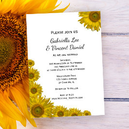 Invitación Boda del borde del girasol amarillo