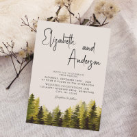 Boda del bosque acuático de pinos rústicos