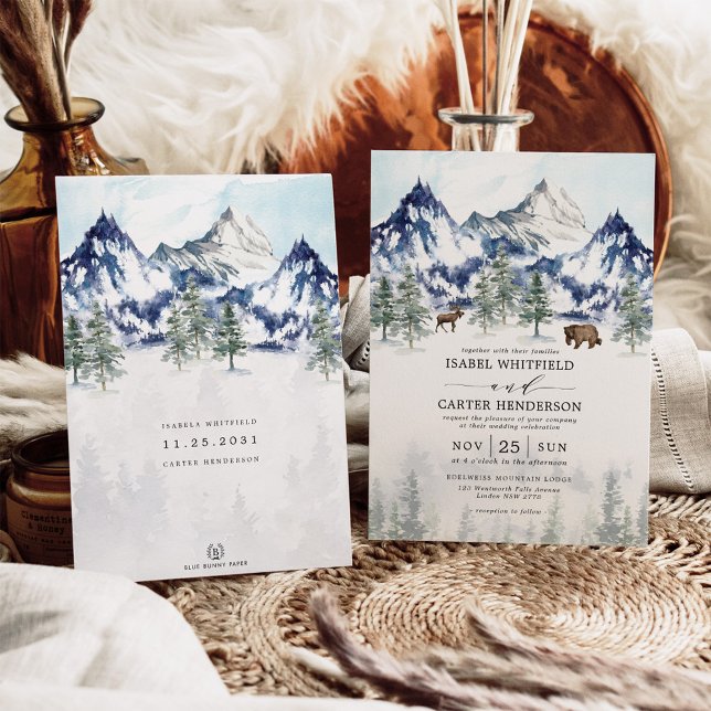 Invitación Boda del Bosque de Invierno de Ministy Mountain Wa (Subido por el creador)