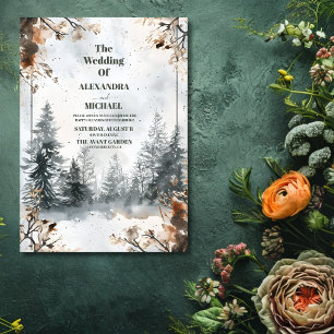 Invitación Boda del Bosque de Invierno de Ministy Mountain Wa